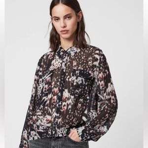 All Saints  Adeliza Wing Shirt in Black Size M